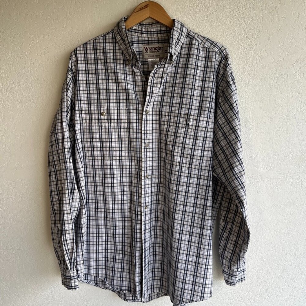 Men's plaid Wrangler long-sleeved shirt size XL
